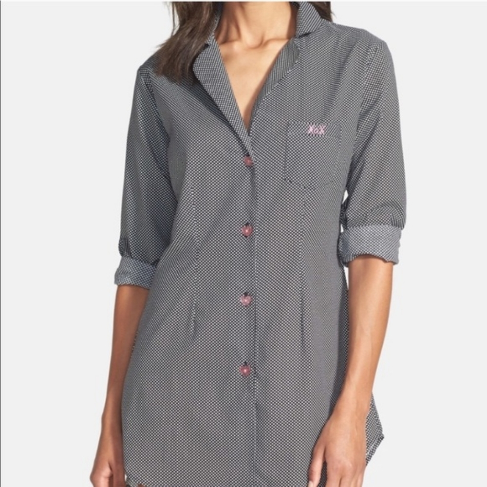 Betsey Johnson Katya Polka Dot Black Sleep Shirt